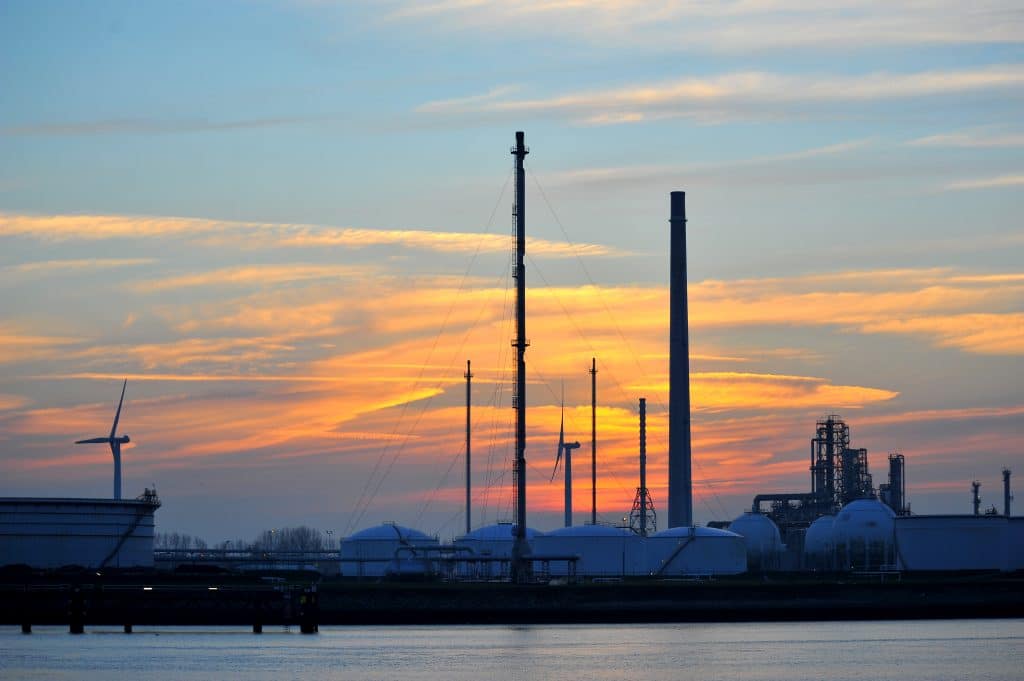 Industriegebied aan water