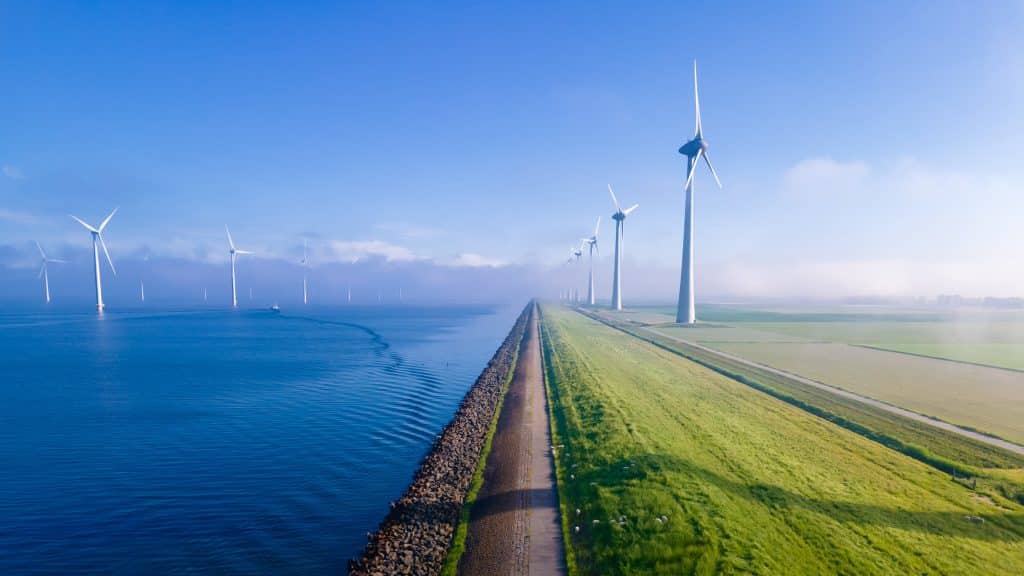 Windmolens aan de Nederlandse kust