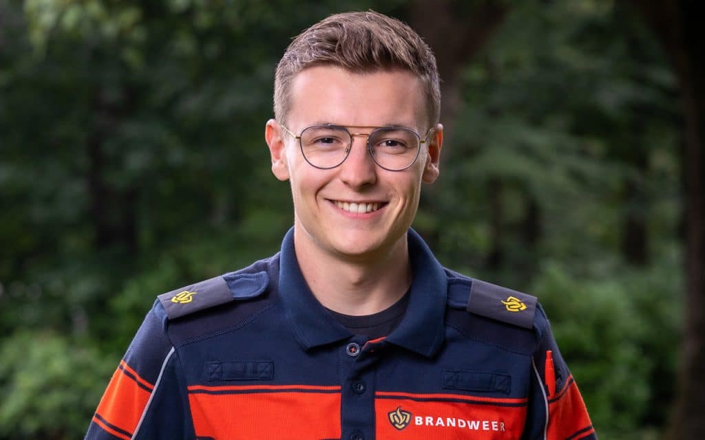 Gijs de Kever, student van de 54e voltijdopleiding Brandweerofficier. 