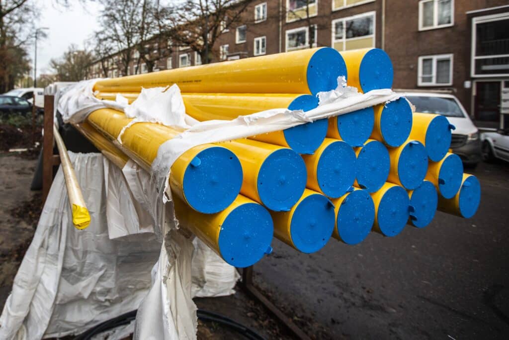 Aanleg van gasleiding die geschikt is voor het transporteren van waterstof.