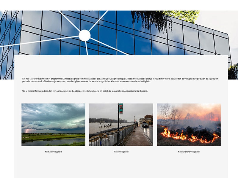 Landingpage dashboard activiteiten veiligheidsregio