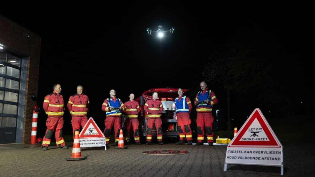 TDV Groningen in het donker met de buitendrone.