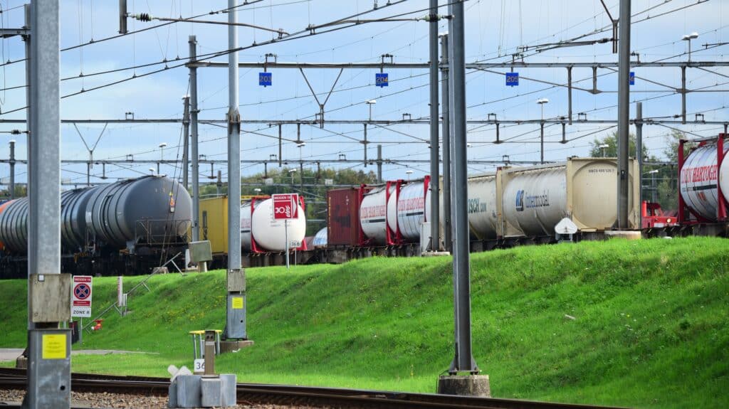 Goederentreinen op het spoor