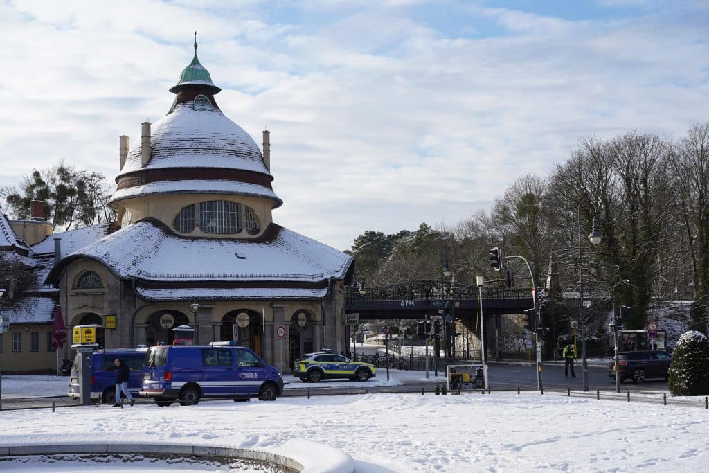 Berlijn overdag, sneeuw